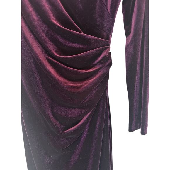 Eliza J Burgundy Cutout Vamp Wedding Guest Velvet Formal Maxi Gown Dress Size 6 - Picture 5 of 12